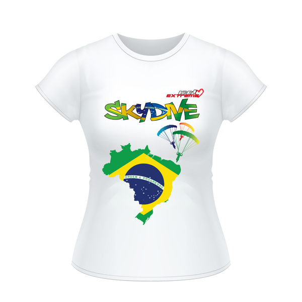 Skydiving T-shirts - Skydive All World - BRAZIL - Ladies' Tee -, Shirts, Skydiving Apparel, Skydiving Apparel, Skydiving Apparel, Skydiving Gear, Olympics, T-Shirts, Skydive Chicago, Skydive City, Skydive Perris, Drop Zone Apparel, USPA, united states parachute association, Freefly, BASE, World Record,