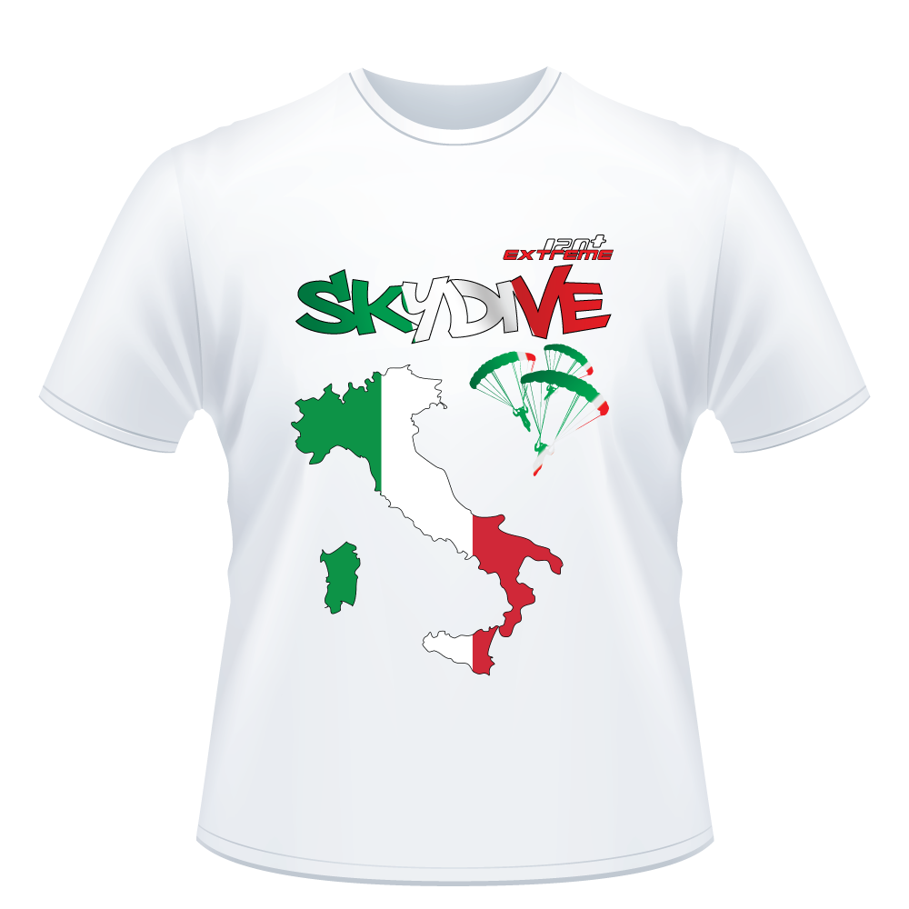 Skydiving T-shirts - Skydive World - ITALY - Cotton Tee -, Shirts, Skydiving Apparel, Skydiving Apparel, Skydiving Apparel, Skydiving Gear, Olympics, T-Shirts, Skydive Chicago, Skydive City, Skydive Perris, Drop Zone Apparel, USPA, united states parachute association, Freefly, BASE, World Record,