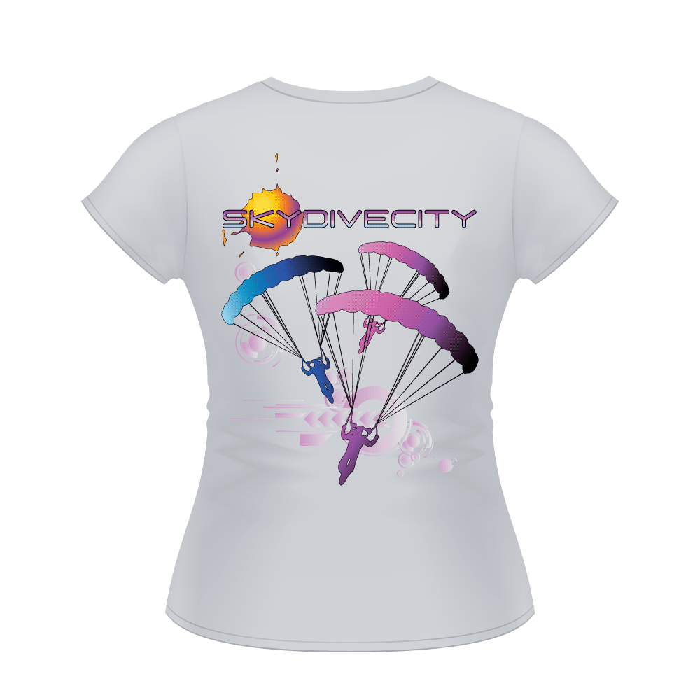 Skydiving T-shirts - Skydive City - Flamingo - Women's Tee -, Shirts, Skydiving Apparel, Skydiving Apparel, Skydiving Apparel, Skydiving Gear, Olympics, T-Shirts, Skydive Chicago, Skydive City, Skydive Perris, Drop Zone Apparel, USPA, united states parachute association, Freefly, BASE, World Record,