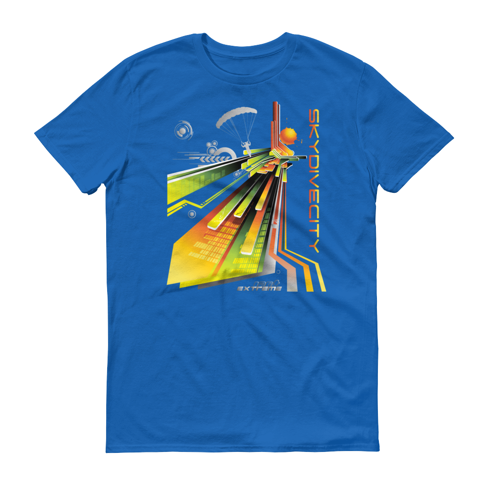 Skydiving T-shirts Skydive City - Sunrise - Men`s Colored T-Shirts, Men's Colored Tees, Skydiving Apparel, Skydiving Apparel, Skydiving Apparel, Skydiving Gear, Olympics, T-Shirts, Skydive Chicago, Skydive City, Skydive Perris, Drop Zone Apparel, USPA, united states parachute association, Freefly, BASE, World Record,