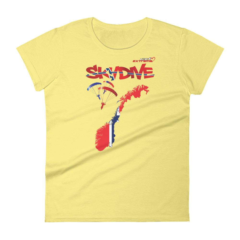 Skydiving T-shirts - Skydive All World - NORWAY - Ladies' Tee -, Shirts, Skydiving Apparel, Skydiving Apparel, Skydiving Apparel, Skydiving Gear, Olympics, T-Shirts, Skydive Chicago, Skydive City, Skydive Perris, Drop Zone Apparel, USPA, united states parachute association, Freefly, BASE, World Record,